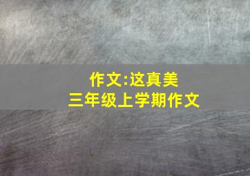 作文:这真美 三年级上学期作文